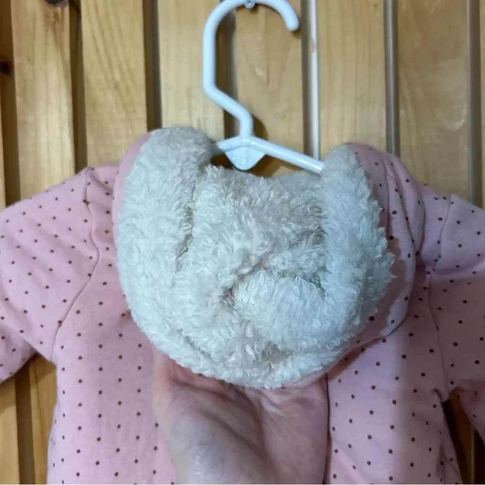 Gap Baby Sherpa Fleece Bear One Piece Double Zip Pink Size 0-3 Months Winter